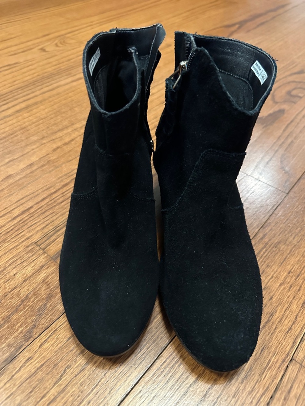 CROCS Black Suede Ankle Booties with Side Zip